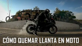 Aprende a quemar llanta en Moto | paso a paso | Tutorial practico 🏍️🔥