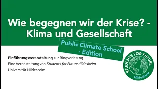 Public Climate School (Mai 2020) - Einführung in die Klimakrise von SfF Hildesheim