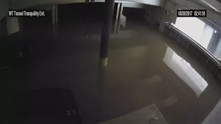 Harvey flooding: Entrance from garage to public works building