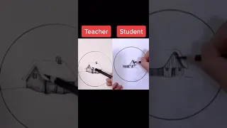 Teacher vs Student drawing challenge #drawing #art #7