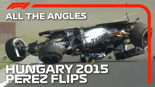 Sergio Perez's Barrel Roll - All The Angles | 2015 Hungarian Grand Prix