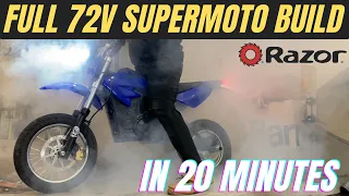 FULL 72V Razor MX650 Electric Dirt Bike Build in 20 Minutes