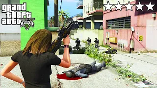 GTA 5 CRAZY GIRL FIVE STAR POLICE RAMPAGE!! Amanda De Santa Girlfriend