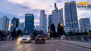 [4K HDR] Frankfurt Beautiful Sunset 🌇 City Driving Tour . Germany 🇩🇪 2023