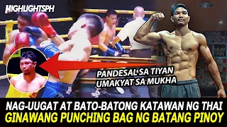 NAG-UUGAT AT BATO-BATONG KATAWAN NG THAI GINAWANG PUNCHING BAG NG BATANG PINOY