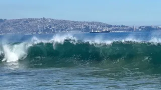 Marejadas en Viña del Mar, Chile (Olas) - Desde la Playa Acapulco - 23 de Marzo 2024