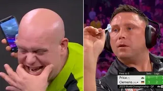 Michael van Gerwen savagely mocked Gerwyn Price for wearing headphones at the World Darts Champi...