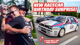 JIMBO SURPRISES RANDY W/ HIS NEW LANCIA DELTA INTEGRALE RACE CAR *EARLY* FOR HIS BIRTHDAY!