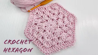 How to Crochet a Hexagon for Cardigans  Easy for Beginners