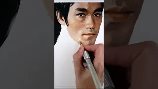 Drawing Bruce Lee Portrait in Colored Pencil