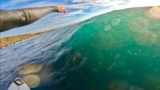 INSANELY SHALLOW REEF | POV SURF