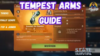 STATE  OF SURVIVAL: TEMPEST ARMS GUIDE F2P JOINER LEADS