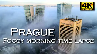 PRAGUE - Foggy morning in my city - Time Lapse 4K