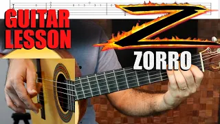 THE MASK OF ZORRO - GUITAR LESSON (with subtitles)