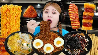 ASMR MUKBANG PC방 먹방! 짜파게티 돈까스 떡볶이 먹방 Spicy Noodles and Tteokbokki EATING SHOW | HIU 하이유