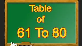 Table of 61 to 80 | Multiplication Table 61 to 80 | 61 to 80 table | 61 se Lekar 80 tak Table Pahada