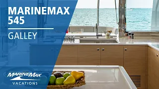 Galley  | Tour the MarineMax 545 Power Catamaran