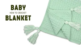 Easy crochet baby blanket/ blanket tutorial/ simple crochet baby blanket