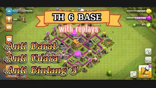 NEW BEST TH6 BASE 2022 WITH REPLAY/COPY LINK !! COC TH6 FARMING/WAR BASE LAYOUT