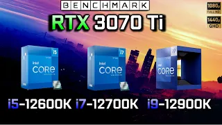 RTX 3070 Ti + i5 12600K vs i7 12700k vs i9 12900k // Benchmark // 1080p - 1440p