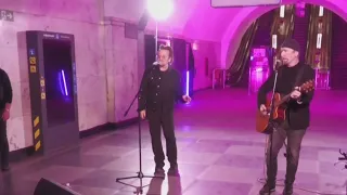 U2's Bono performs concert in Kyiv metro