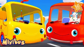 Wheels On The Bus + More Nursery Rhymes & Kids Songs | Minibus