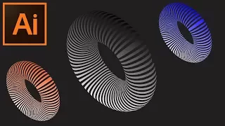 Adobe Illustrator CC - Tutorial - How to Make Striped 3d Shapes