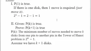 Math Induction Example #2: Tower Of Hanoi