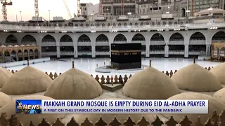 KAABA IN MAKKAH’S GRAND MOSQUE IS EMPTY DURING THE EID AL-ADHA PRAYER