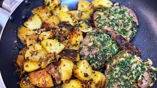Garlic Butter Herb Steak and Potatoes Recipe |  Easy Steak and Potatoes