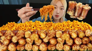 겉바 속촉 통대창과 까르보 불닭의 조합 Carbo Buldak Noodles & Intestines Mukbang Asmr