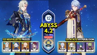 C0 Neuvillette Freeze & C0 Ayato Hyperbloom | Spiral Abyss 4.2 Floor 12 9 Stars | Genshin Impact 4.2