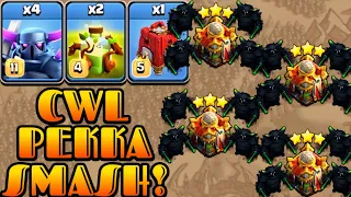 CWL Pekka Attack Strategy With Overgrowth Spell!! 4 Pekka + 2 Overgrowth - CWL Th16 Attack Strategy