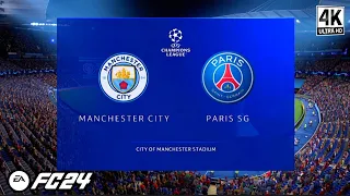 EA SPORTS FC 24 | MAN CITY Vs PARIS SG 2-1 | UEFA CHAMPIONS LEAGUE™ 23/24 SEMI FINAL | [4K60] PS4™