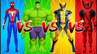 SUPERHEROES COLOR DANCE CHALLENGE Spider-Man vs Hulk vs Wolverine vs Deadpool