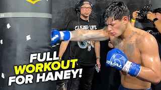 Ryan Garcia FULL WORKOUT for Devin Haney - shows concussive power days away from fight