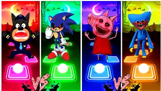 Sheriff Labrador Exe 🆚 Sonic Exe 🆚 Peppa Pig Exe 🆚 Huggy Wuggy Exel Tiles Hop EDM Rush #coffindance