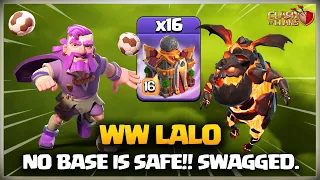 Swag! TH16 Warden Charge Lalo | Th16 QC LaLo Attack | Th16 LavaLoon | Best Th16 Attack Strategy coc