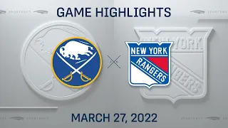 NHL Highlights | Sabres vs. Rangers - Mar. 27, 2022