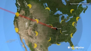 Path of the total solar eclipse across the US