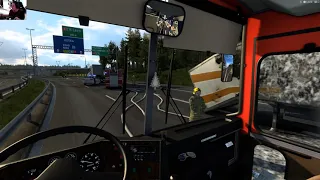 Euro Truck Simulator 2 Легендарный автобус + моды в 1.46 на руле G29 Tobbie