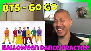 BTS (방탄소년단) - GO GO Music Bank Comeback | Dance Practice Halloween Version REACTION