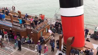 Paddle Steamer Waverley departs Southend Pier.