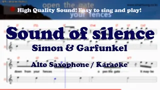 Sound Of Silence - Simon & Garfunkel (Alto Saxophone Sheet Music Gm Key / Karaoke / Easy Solo Cover)