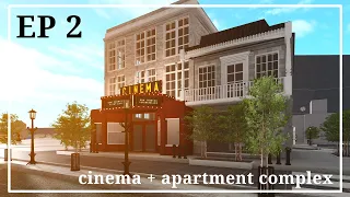 Building The CINEMA and APARTMENTS in my BLOXBURG city // New town series // EP 2