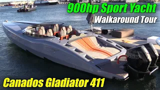 2022 Canados Gladiator 411 Carbon Series 900hp Boat - Walkaround Tour  2021 Cannes Yachting Festival