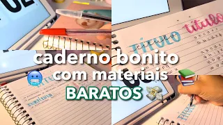 COMO TER UM CADERNO LINDO USANDO MATERIAIS BARATOS 🎉📚