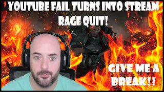 SoloRenektonOnly RAGE QUITS STREAM after FAILING YouTube recordings ALL DAY!