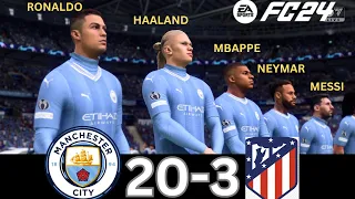 WHAT HAPPEN IF MESSI, RONALDO, MBAPPE, NEYMAR, PLAY TOGETHER ON MANCHESTER CITY VS ATLETICO MADRID