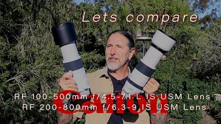Canon lens comparison: RF 200-800mm f/6.3-9 IS USM Lens -VS- RF 100-500mm f/4.5-7.1 L IS USM Lens!